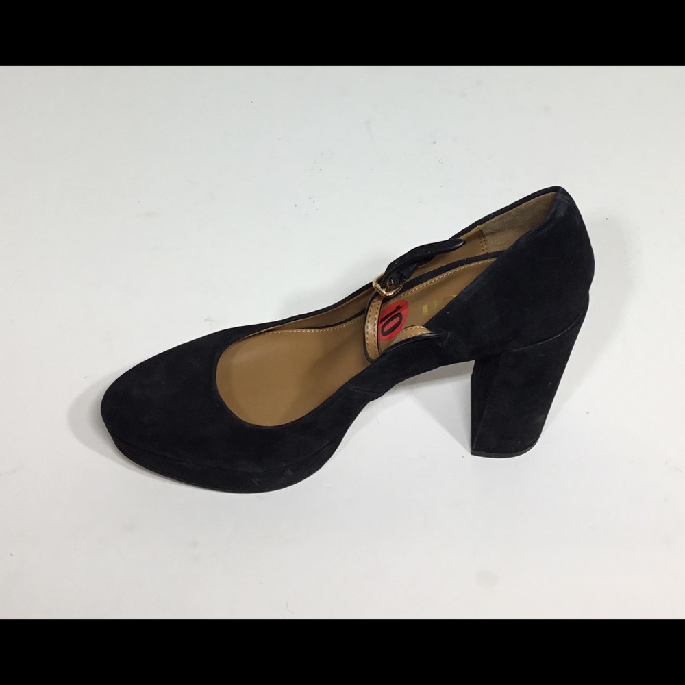 Coach Suede Black Goldie Mary Jane Platform Pumps. - Picture 6 of 7